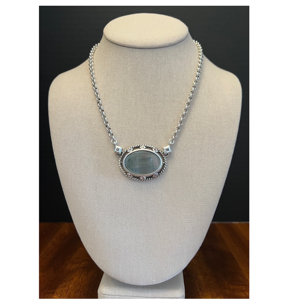 Brighton Abalone and Crystal Necklace. NWOT.